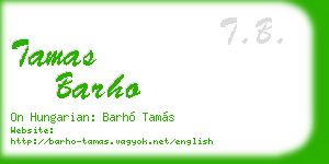 tamas barho business card